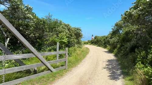 Cape Cod Nantucket Island Lighthouse Windy Driveway  photo