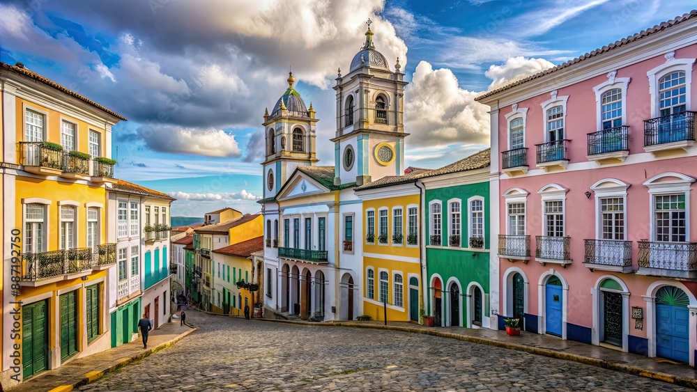 Fototapeta premium Historyczna dzielnica Pelourinho w Salvadorze w Brazylii