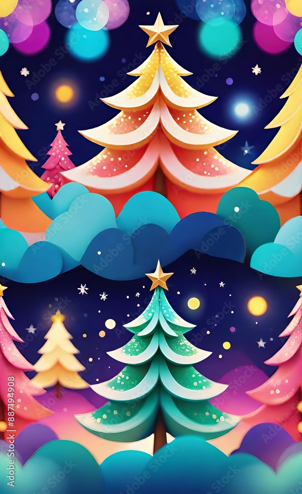 christmas tree and stars christmas tree and stars