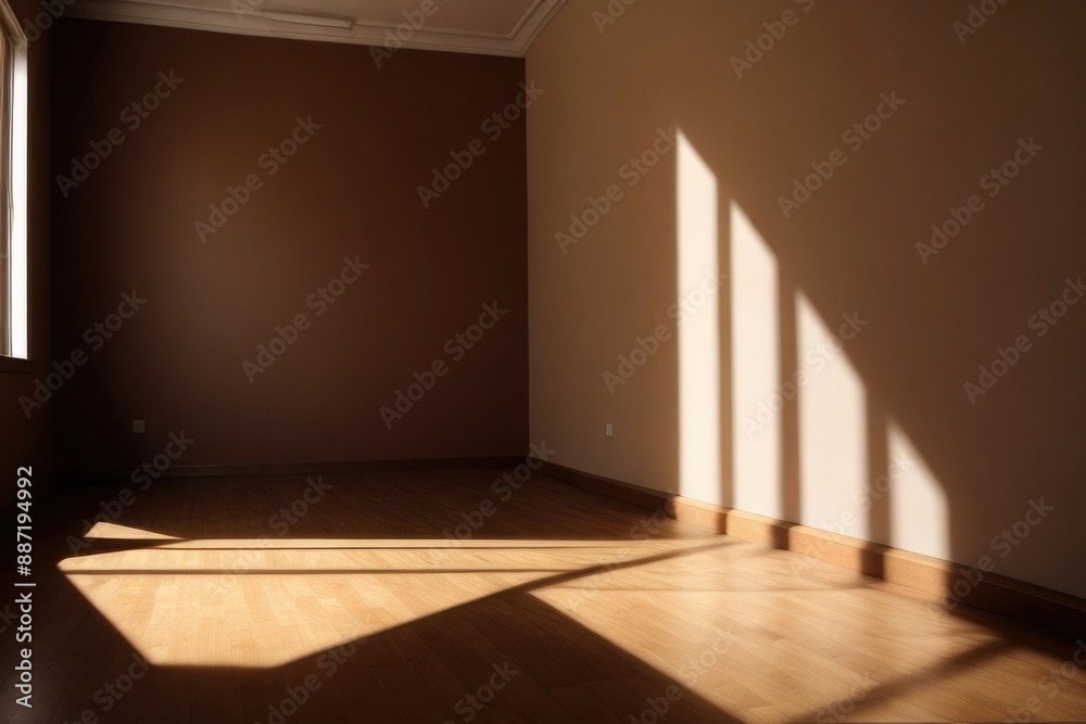 Empty brown room with shadows Empty brown room with shadows