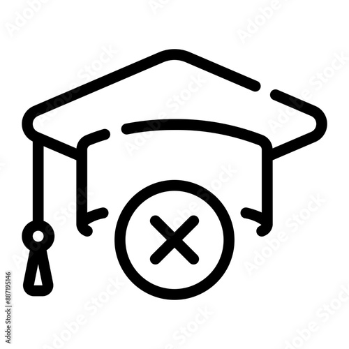 not accepted line icon