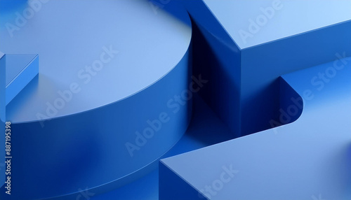 Abstract 3d Render blue geometric background
