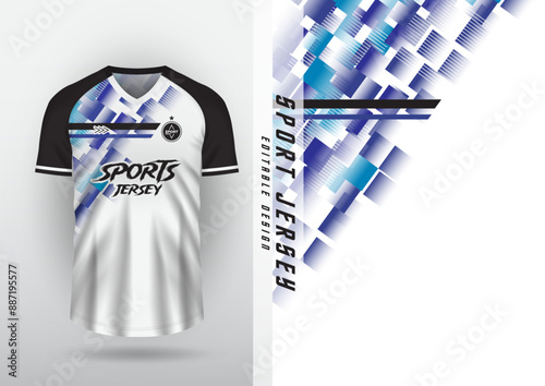 Jersey design, jersey, football, futsal, running, badminton, tennis, exercise, square pattern, gradient color