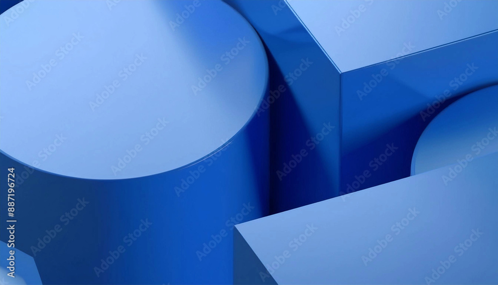 Fototapeta premium 3D blue geometric background