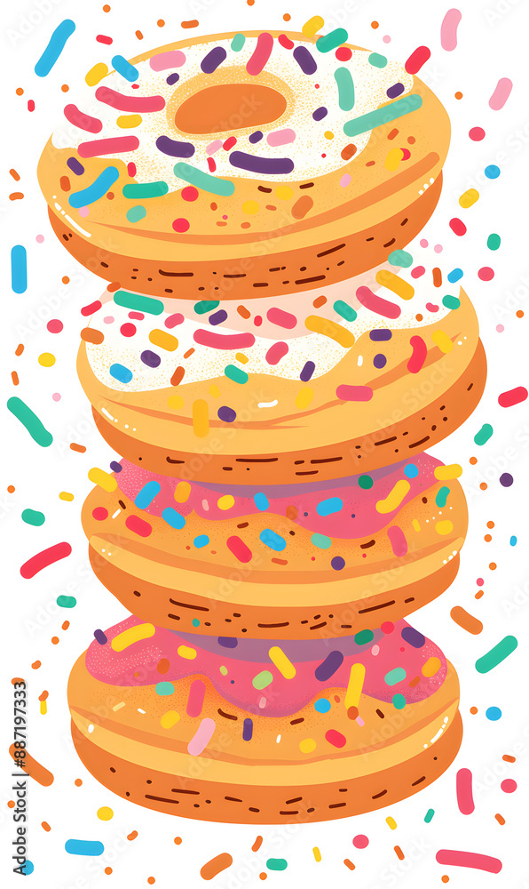 cookies and bread in an illustrator doodle graphic style cookies and bread in an illustrator doodle graphic style