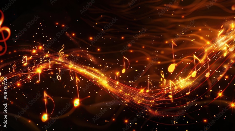 Obraz premium Melodic Harmony. Creative musical notes on a transparent background concept