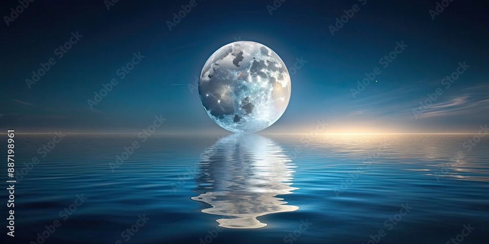 Moon reflecting on calm water surface , moon, reflection, water, peaceful, tranquil, serene, night, sky, beauty Moon reflecting on calm water surface , moon, reflection, water, peaceful, tranquil, serene, night, sky, beauty