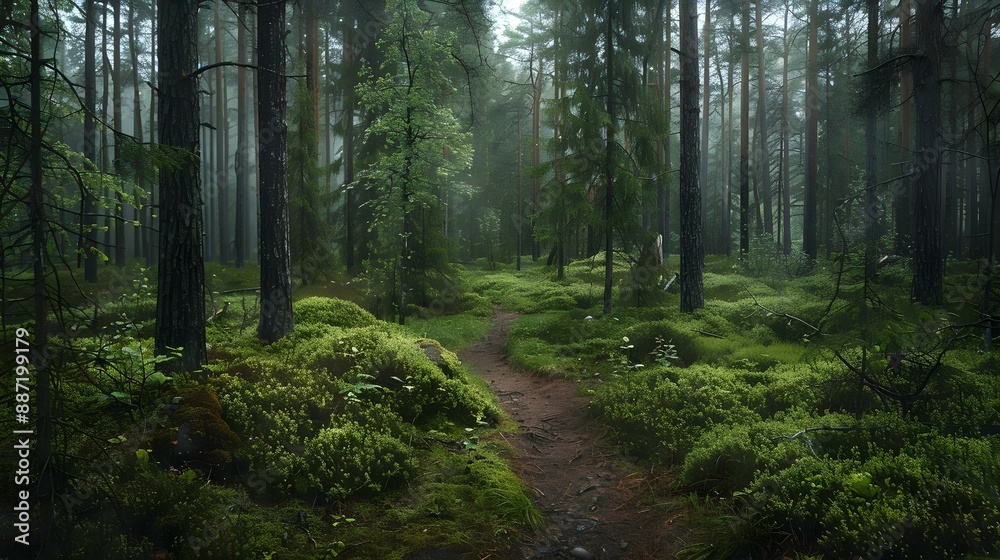 Forest landscape in Uppsala, Sweden Forest landscape in Uppsala, Sweden