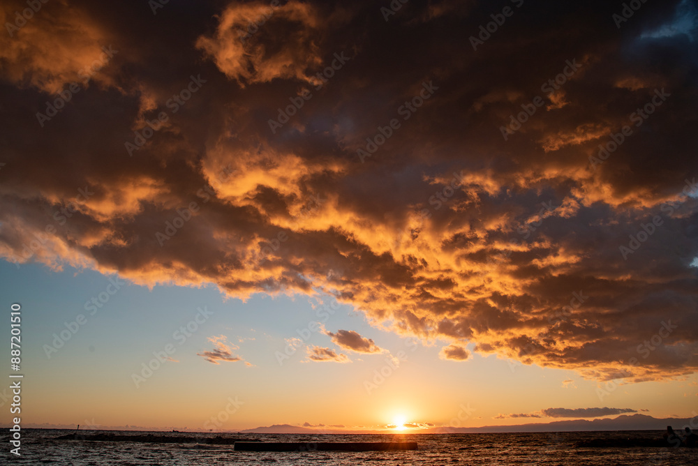 Fototapeta premium 葉山 諏訪下海岸5 夕陽