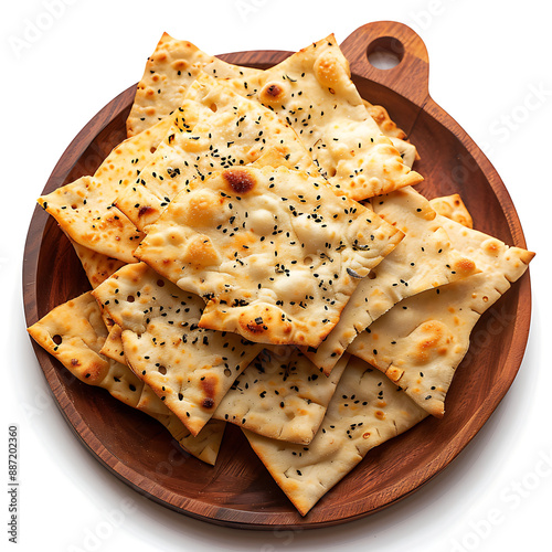 Plate of tasty Batti with on white background. photo