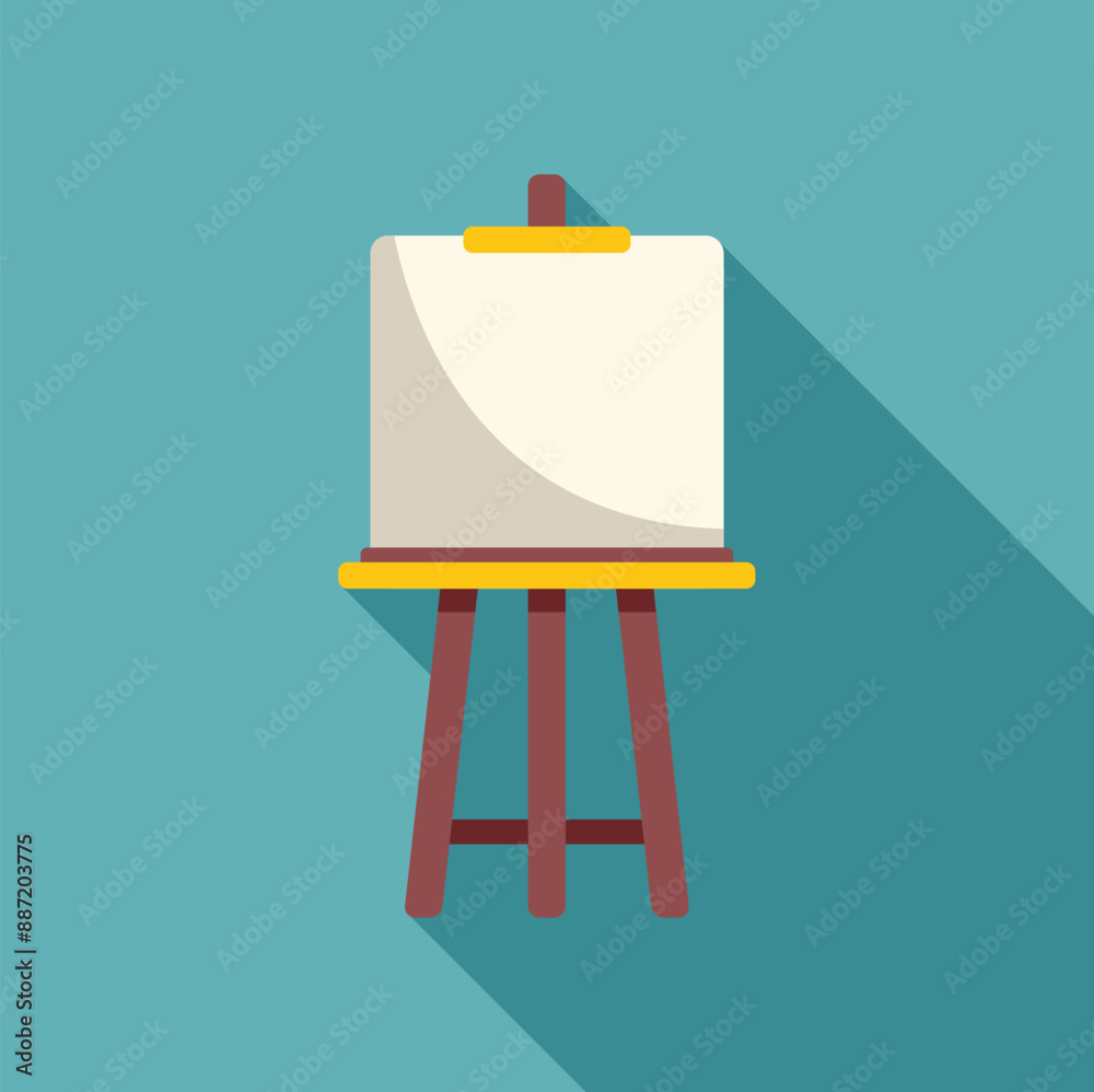 Wooden easel is standing with a blank canvas, ready for an artist to create a masterpiece