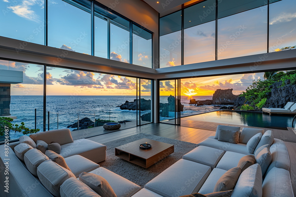 Fototapeta premium Contemporary Haven in Hawaii's Serene Luxury Generated by AI