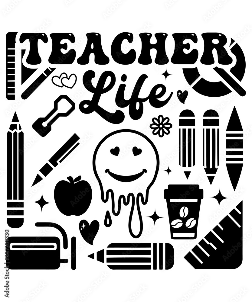 Obraz premium Teacher T-shirt design / Teacher SVG / Teachers