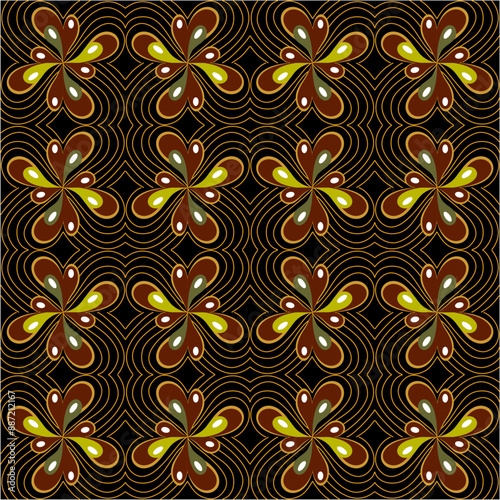 Vector Javanese ethnic batik pattern template with a beautiful and elegant natural color combination