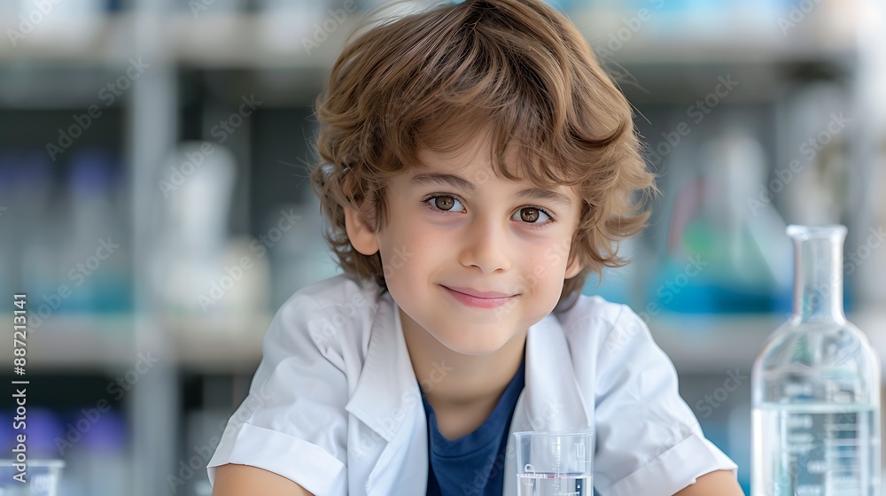 Young boy feeling curious at a science event on World Science Day, more clarity with clear light and sharp focus, high detailed Young boy feeling curious at a science event on World Science Day, more clarity with clear light and sharp focus, high detailed