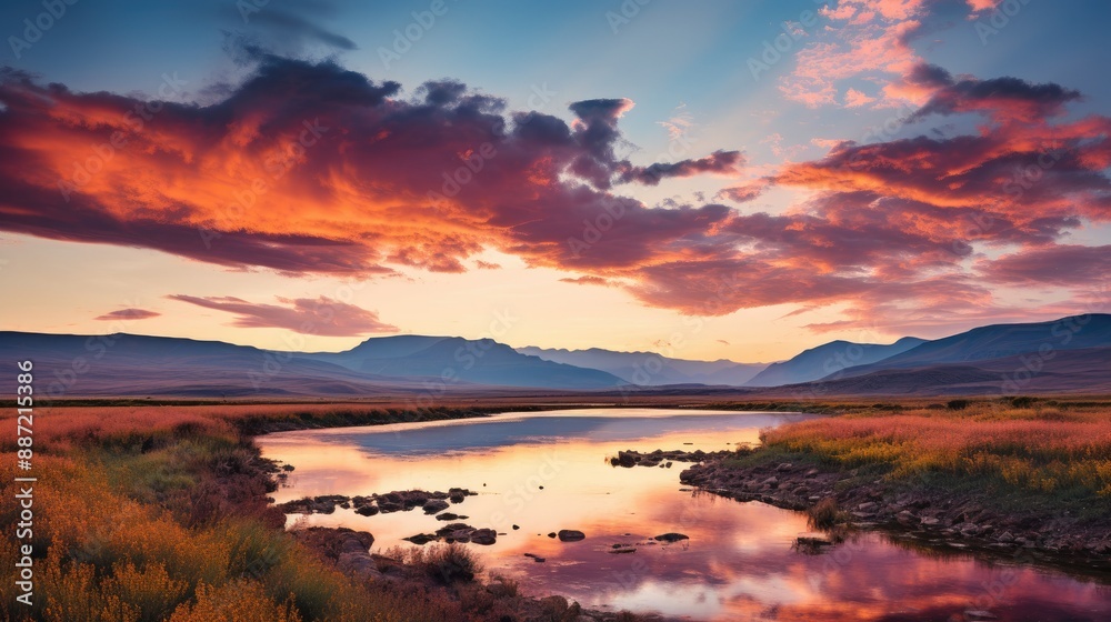 Fototapeta premium beautiful nature landscape panoramic photo