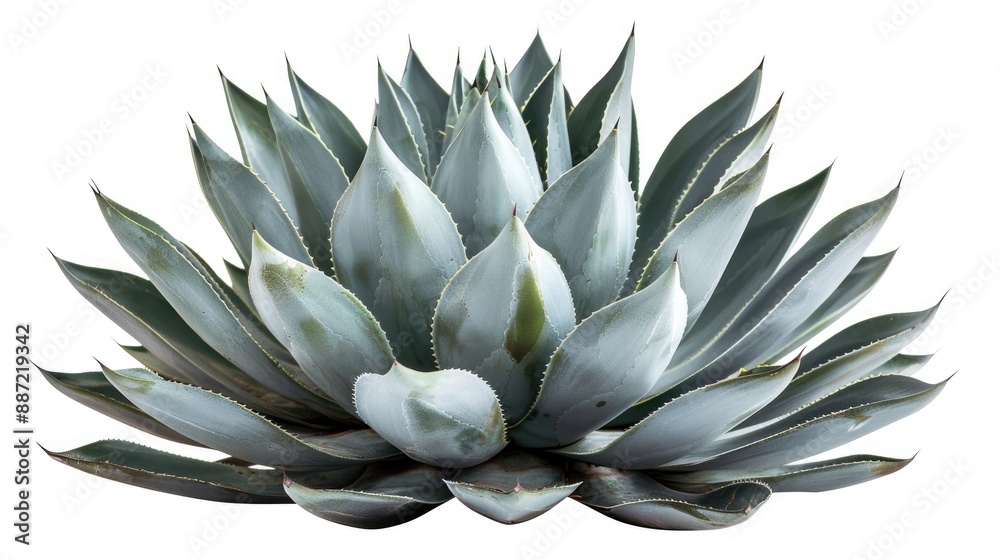 Agave plant on white background with isolation path