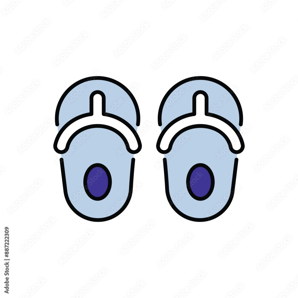 Fototapeta premium Slippers icon design with white background stock illustration