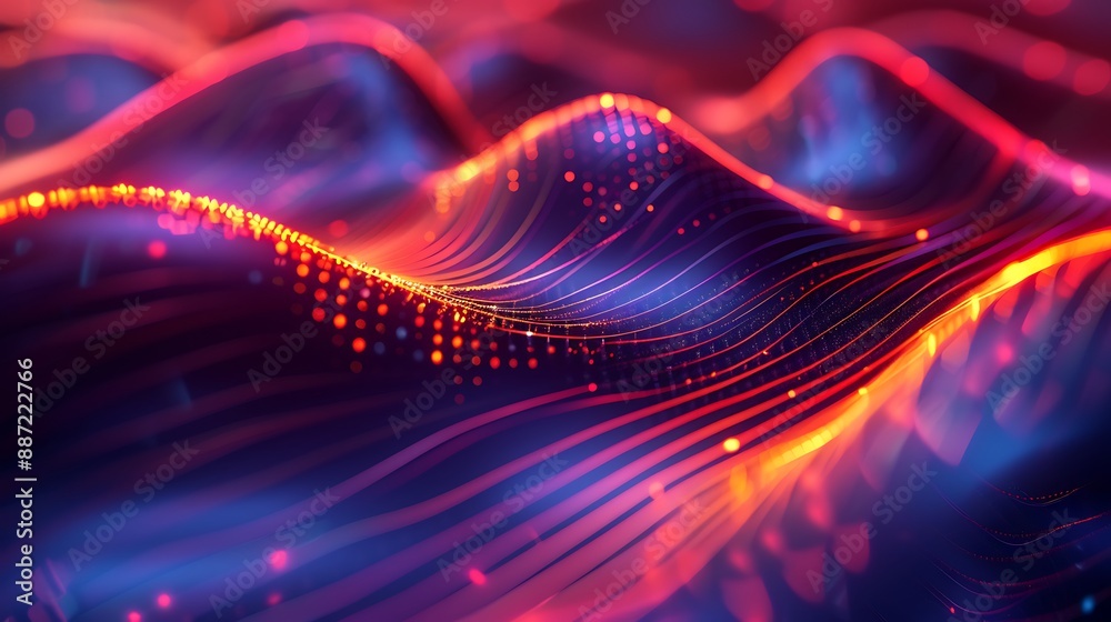 Abstract Neon Waveform Visualization for Futuristic Background Wallpaper Abstract Neon Waveform Visualization for Futuristic Background Wallpaper