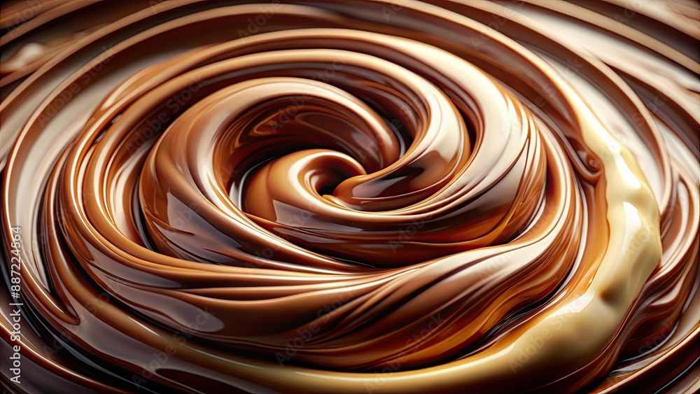 Close-up of swirling cream and chocolate, highly detailed and glossy, cream, chocolate, dessert, sweet, indulgence, delicious Close-up of swirling cream and chocolate, highly detailed and glossy, cream, chocolate, dessert, sweet, indulgence, delicious