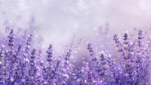 Serene Lavender Fields. Tranquil lavender meadow background concept