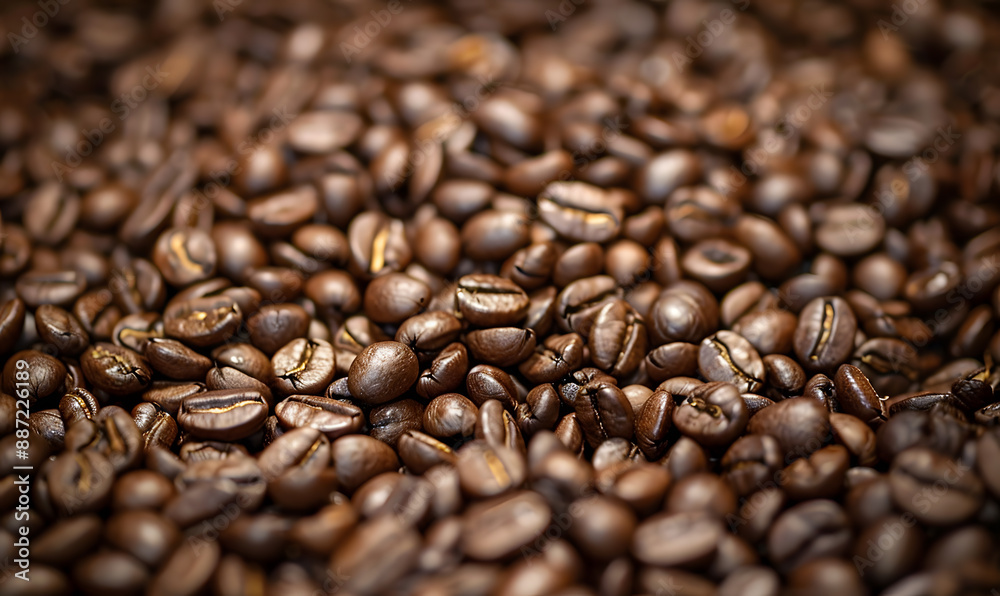 Fototapeta premium Pictures of coffee and coffee beans, coffee plants