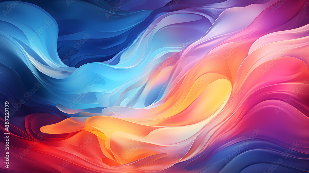 Abstract background of multicolored waves, digital art in blue, red, orange and purple Abstract background of multicolored waves, digital art in blue, red, orange and purple
