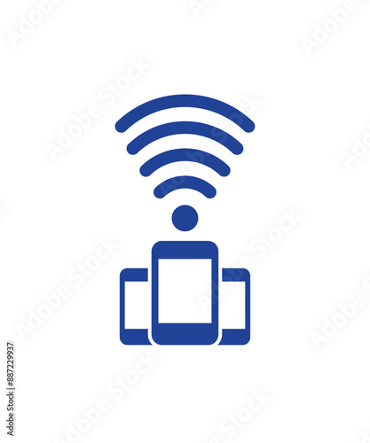Smartphone tethering hotspot icon logo design template