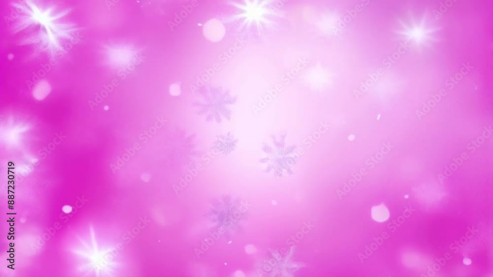 abstract shiny pink tone color snowflake bokeh background, motion