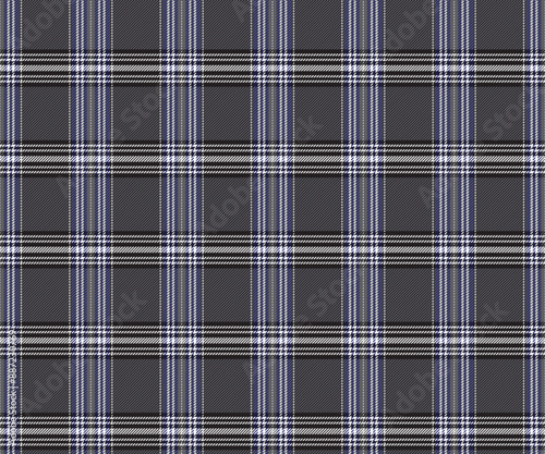 Plaid pattern, black, white, blue, seamless for textiles and design clothing, skirts, pants, aprons, tablecloths, blankets or decorative fabrics. Vector illustration.