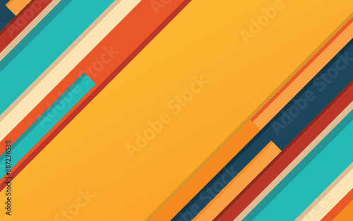 striped background. vibrant abstract background featuring diagonal stripes in shades of orange, teal, red, and beige. perfect for modern design projects, presentations, or business template
