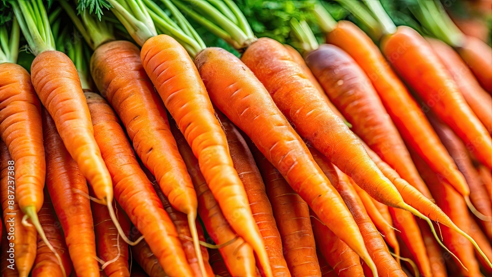 Close-up of vibrant orange carrots, a nutritious vegetable commonly used in salads and meals , carrots, healthy, vegetable Close-up of vibrant orange carrots, a nutritious vegetable commonly used in salads and meals , carrots, healthy, vegetable