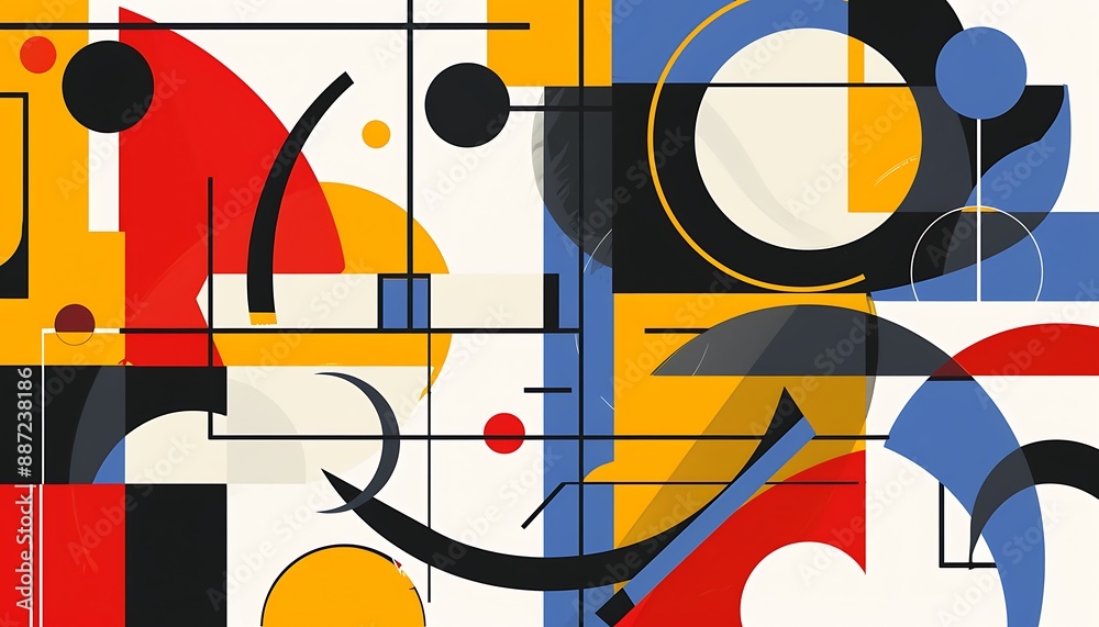 Obraz premium Abstract Geometric Composition in Vibrant Colors
