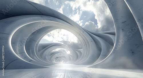 futuristic spiral line structure background