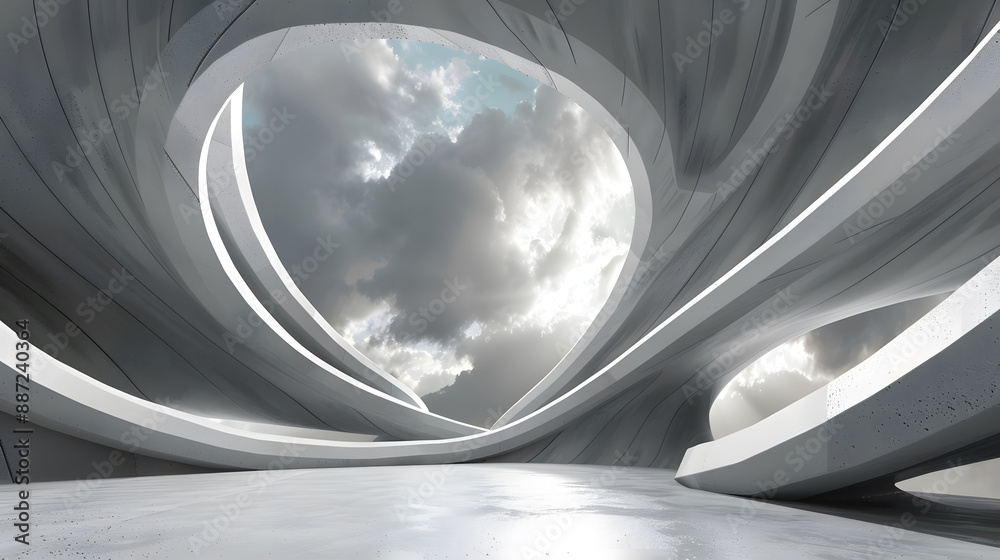 Fototapeta premium futuristic spiral line structure background