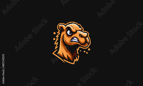camel angry vector illustration logo design