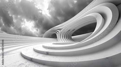 futuristic spiral line structure background
