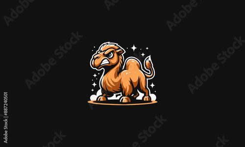 camel angry vector illustration logo design