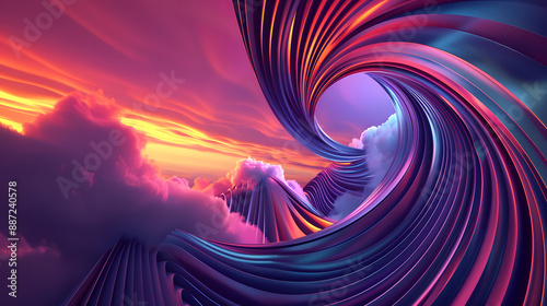 futuristic spiral line structure background