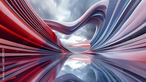 futuristic spiral line structure background
