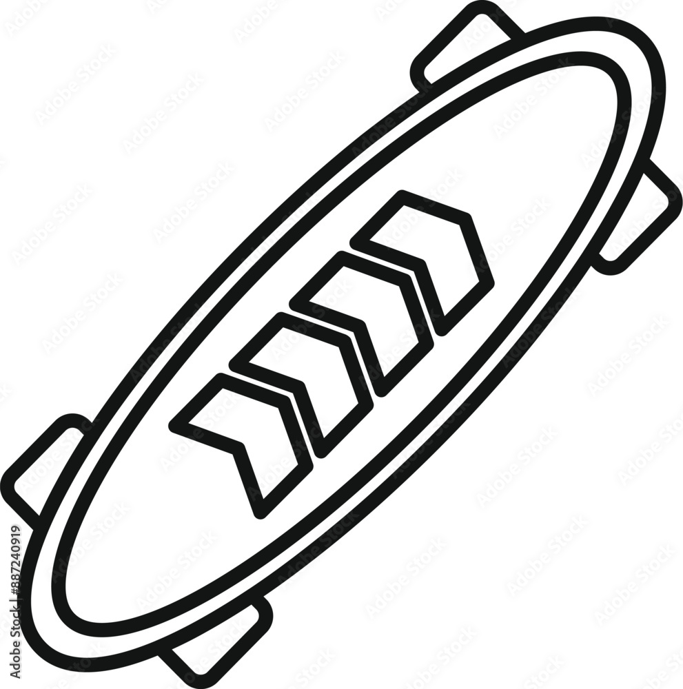 Line drawing of a modern electric skateboard representing personal mobility and urban transportation Line drawing of a modern electric skateboard representing personal mobility and urban transportation