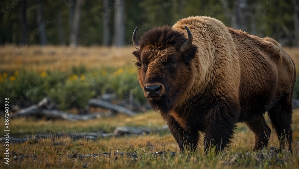 Fototapeta premium The diverse wildlife thriving in Yellowstone's vast wilderness ai_generated