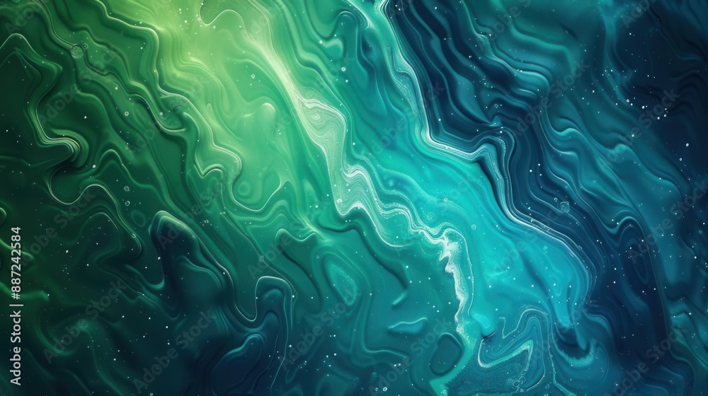 Serene Nature. Green and Blue Tranquility Concept Serene Nature. Green and Blue Tranquility Concept