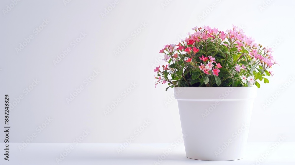 Flowerpot with white background and space for text ideal for wallpaper Flowerpot with white background and space for text ideal for wallpaper