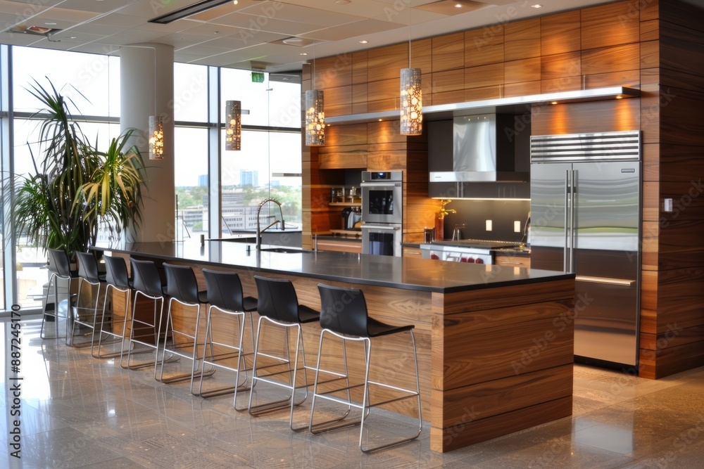 Fototapeta premium Modern office space kitchen interior