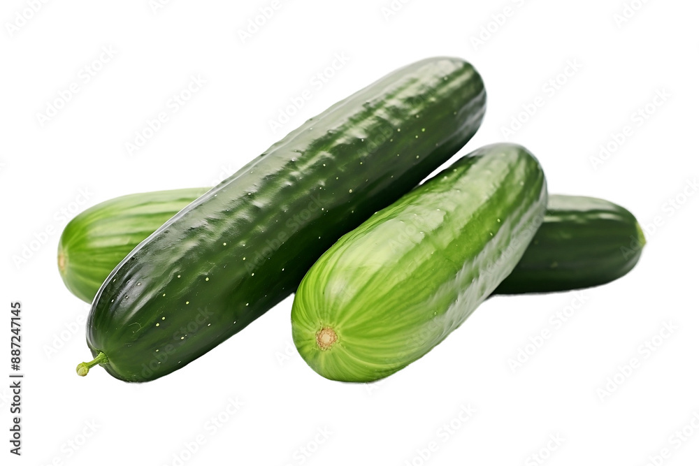 Vibrant Green Cucumbers on Display On PNG Background Vibrant Green Cucumbers on Display On PNG Background