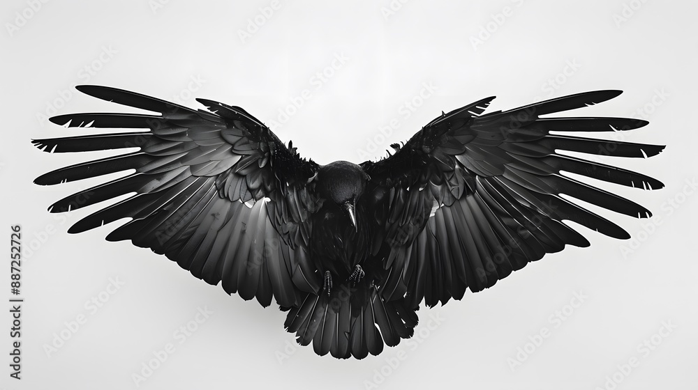 Fototapeta premium bird, vector, silhouette, flying, wing, eagle, animal, illustration, wings, black, tattoo, feather, fly, dove, angel, nature, flight, symbol, sky, birds, design, crow, hawk, wildlife, art