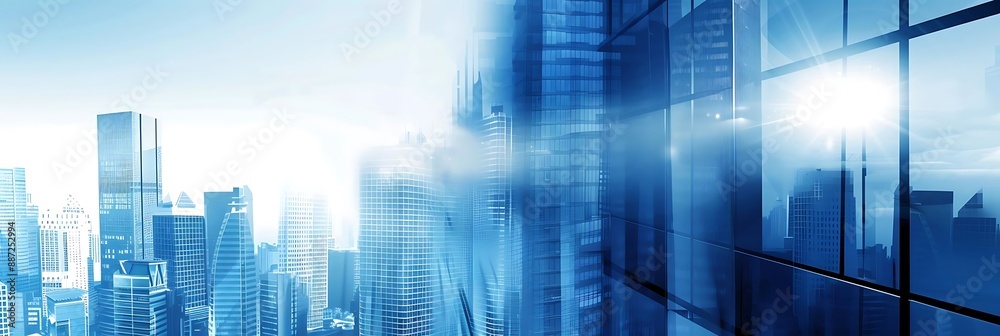 Cityscape Reflection in Glass Building Illustration Cityscape Reflection in Glass Building Illustration