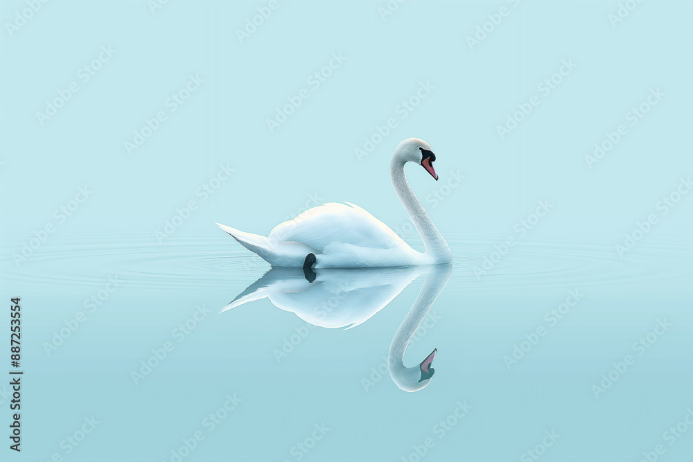 Fototapeta premium swan on the blue water