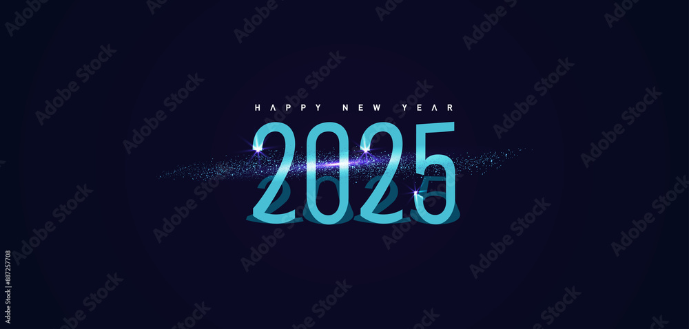 Celebrate the arrival of 2025 with a vibrant blue background